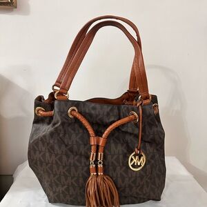 Michael Kors Brown and Tan Shoulder Bag